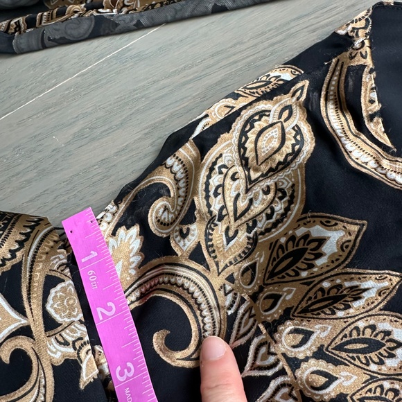 Alice + Olivia DITA Black Gold Spring Paisley Maxi Dress Halter Belt - Size 2 - Picture 11 of 12